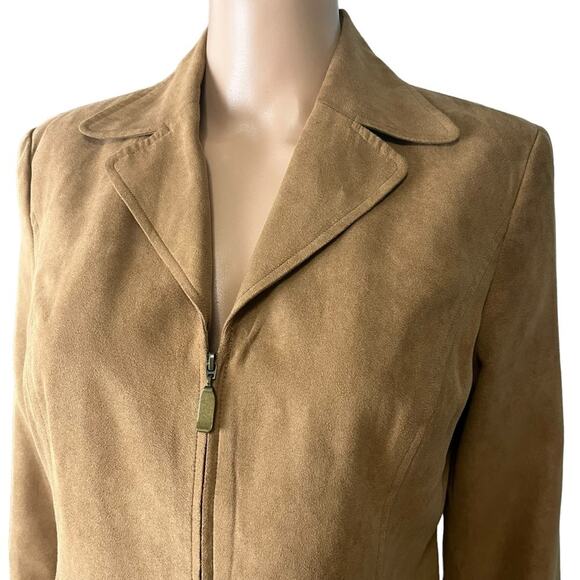 Preswick & Moore Faux Suede Full Zip Blazer 6 Career Date Night Business Preppy - Picture 2 of 5